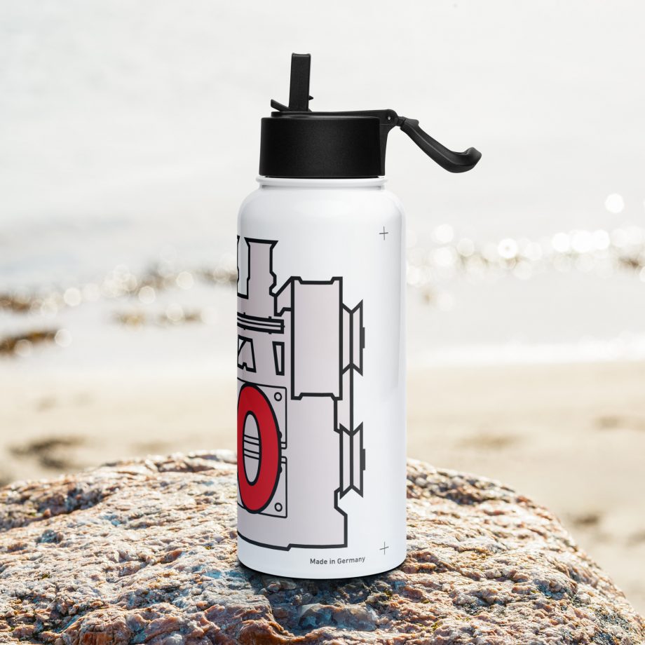 Bouteille d'eau en acier inoxydable avec paille - Porsche 911 3,0