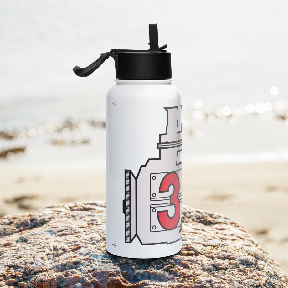 Bouteille d'eau en acier inoxydable avec paille - Porsche 911 3,0