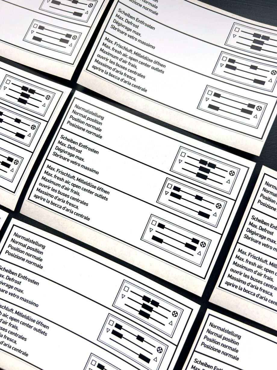 Autocollant - Chauffage - Boite à gants