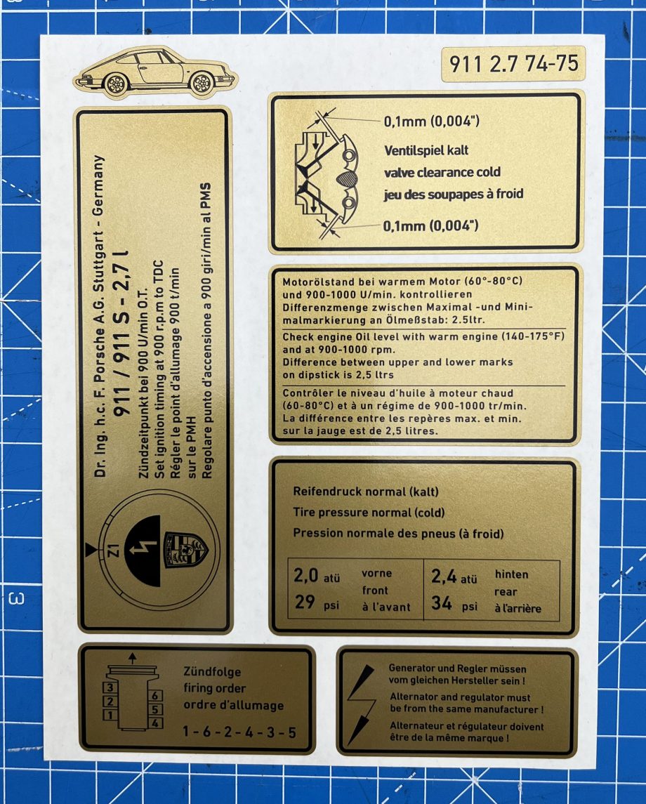 autocollant Porsche Porsche 911 - Type F traverse AR